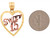 Two Tone Gold 15 Anos Quinceanera Delicate Heart 2.94cm Charm Pendant (JL# P5739)