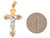 Two Tone Real Gold Jesus Eastern Orthodox Crucifix 3.18cm Cross Pendant (JL# P5735)