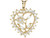 Real Gold CZ Heart & Flower Love Symbol Charm Pendant (JL# P5060)