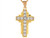 Real Gold Sparkling 2.98cm Long Cross Religious Charm Pendant (JL# P4925)