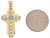 Real Gold Sparkling 2.98cm Long Cross Religious Charm Pendant (JL# P4925)