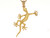Real Yellow 3.55cm Gold Gecko Lizard Desert Charm Pendant (JL# P4903)