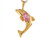 Real Pink CZ Dolphin Designer Charm Pendant (JL# P4887)