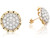 Real Gold Rhodium Accented CZ Beautiful Cluster Pin Post Earring (JL# E4815)