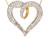 Real Two Toned Gold Cluster Floating Heart Slide Pendant (SKU# P4742)