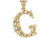 real yellow gold letter G diamond cut nugget design charm Pendant (JL# P4600)