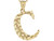 real yellow gold letter C diamond cut nugget design charm Pendant (JL# P4596)