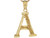 real yellow gold letter R diamond cut unique design charm Pendant (JL# P4588)