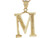 real yellow gold letter M diamond cut unique design charm Pendant (JL# P4584)
