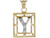 Letter in Frame Diamond Cut Initial Pendant (JL# P4501)