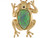 Yellow Real Gold Lime Green Simulated Opal Frog Design Womens Pendant (JL# P4269)