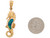 Yellow Real Gold Blue Green Simulated Opal Seahorse Womens Pendant (JL# P4262)