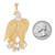 Two Tone Real Gold Eagle Skull Snake Diamond Cut Big Charm Pendant (JL# P4182)