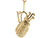 Yellow Real Gold Golf Bag Clubs Sports Charm Pendant (JL# P3981)