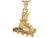 Yellow Real Gold Skater Rollerblade Sports Charm Pendant (JL# P3978)