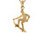 Yellow Real Gold Skateboarder Sports Charm Pendant (JL# P3974)