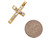Two Toned Real Gold CZ Sleek Cross Jesus Crucifix Charm Pendant (JL# P3969)