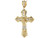 Two-Tone Gold and CZ Jesus Christ Crucifix Cross Charm Pendant (JL# P3963)