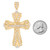 Large Last Supper CZ Accented Diamond Cut Cross Pendant (SKU# P3959)