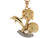 Two-Tone Gold Pretty St. Thomas Dolphin Palm Tree Seashell Pendant (JL# P3949)