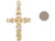 Two Tone Gold Jesus Religious Cross Crucifix CZ Charm Pendant (JL# P3747)