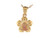 Two-Tone Gold Cute Petite Hibiscus Flower Charm Pendant (JL# P3719)