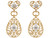 Two Tone Real Gold Filigree Heart & Teardrop Dangling Post Earring (JL# E3718)