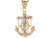 Two Tone Gold 2.8cm Anchor Jesus Crucifix Religious Charm Pendant (JL# P3700)