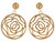 Pretty Dangle Circle Rose Flower Filigree Earrings (JL# E3606)