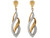 Two-Tone Yellow and Fancy Swirl Design Dangle Earrings (JL# E3602)