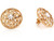 Two Tone Real Gold Filigree Diamond Cut Button Post Earring (JL# E3572)