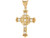 Gold Diamond Cut Celtic Cross Religious CZ Charm Pendant (JL# P3075)