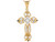 Two Tone Gold Cross Religious CZ Charm Pendant (JL# P3069)