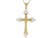 Colgante De Gold CZ Diamond Cut Fancy Religious Cross Pendant (JL# P2495)