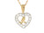 Gold Letter 'Z' CZ Initial Heart Charm Pendant (JL# P2387)