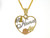 Gold Tri-color #1 Nana Heart Rose Flower Leaf Charm Pendant (JL# P1992)