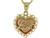 Gold Two Tone Love Heart Charm Pendant (JL# P1987)