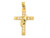 Solid Gold Fancy Cross W/ CZ Pendant Charm Jewelry (JL# P1809)