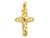 Solid Gold Fancy Cross W/ CZ Pendant Charm Jewelry (JL# P1807)