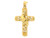 Solid Gold Fancy Cross W/ CZ Pendant Charm Jewelry (JL# P1806)