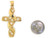 Solid Gold Fancy Cross W/ CZ Pendant Charm Jewelry (JL# P1805)