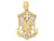 TWO-TONE GOLD CZ MARINER ANCHOR EAGLE CHARM PENDANT (JL# P1783)