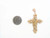 Solid Gold Fancy Cross W/ CZ Pendant Charm Jewelry (JL# P1429)