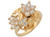 and White CZ Layered Motion Flower Leaf Ring (JL# R10704)