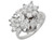 and White CZ Layered Motion Flower Leaf Ring (JL# R10704)