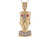 Two-Tone Gold Egyptian Queen Nefertiti Diamond Cut and CZ Accented Pendant (JL# P10659)