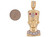 Two-Tone Gold Egyptian Queen Nefertiti Diamond Cut and CZ Accented Pendant (JL# P10659)