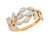 Two Tone Gold Designer Inspired Leaf Band Unique Ladies Ring (JL# R7294)