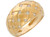 Genuine Gemstone Accented Basketweave Pattern Ladies Wide Ring (JL# R10857)