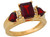 Genuine Gemstone and Diamond Accented Ladies Fancy Three Stone Ring (JL# R9905)